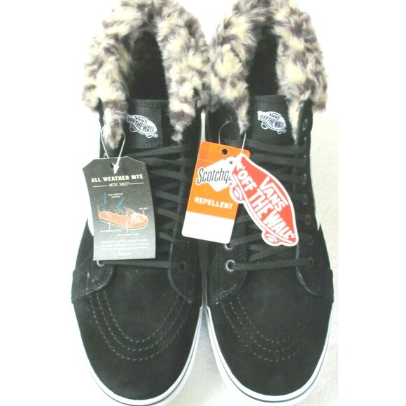Vans Women's Sk8-Hi Platform MTE All Weather Suede Boots Black Leopard Size 5.5 - Picture 2 of 7